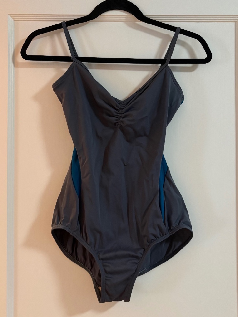Gray and Blue Body Wrappers Leotard - Large